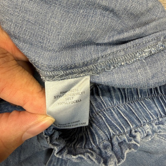 DR2 by Daniel Rainn Jeans Women's Large Blue Denim Wide Paperbag Waist Tie Waist - Picture 8 of 15